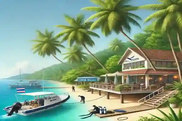 Getting to Koh Chang and where to stay – dive center location, boat map, pickup info, hotel options near Klong Prao