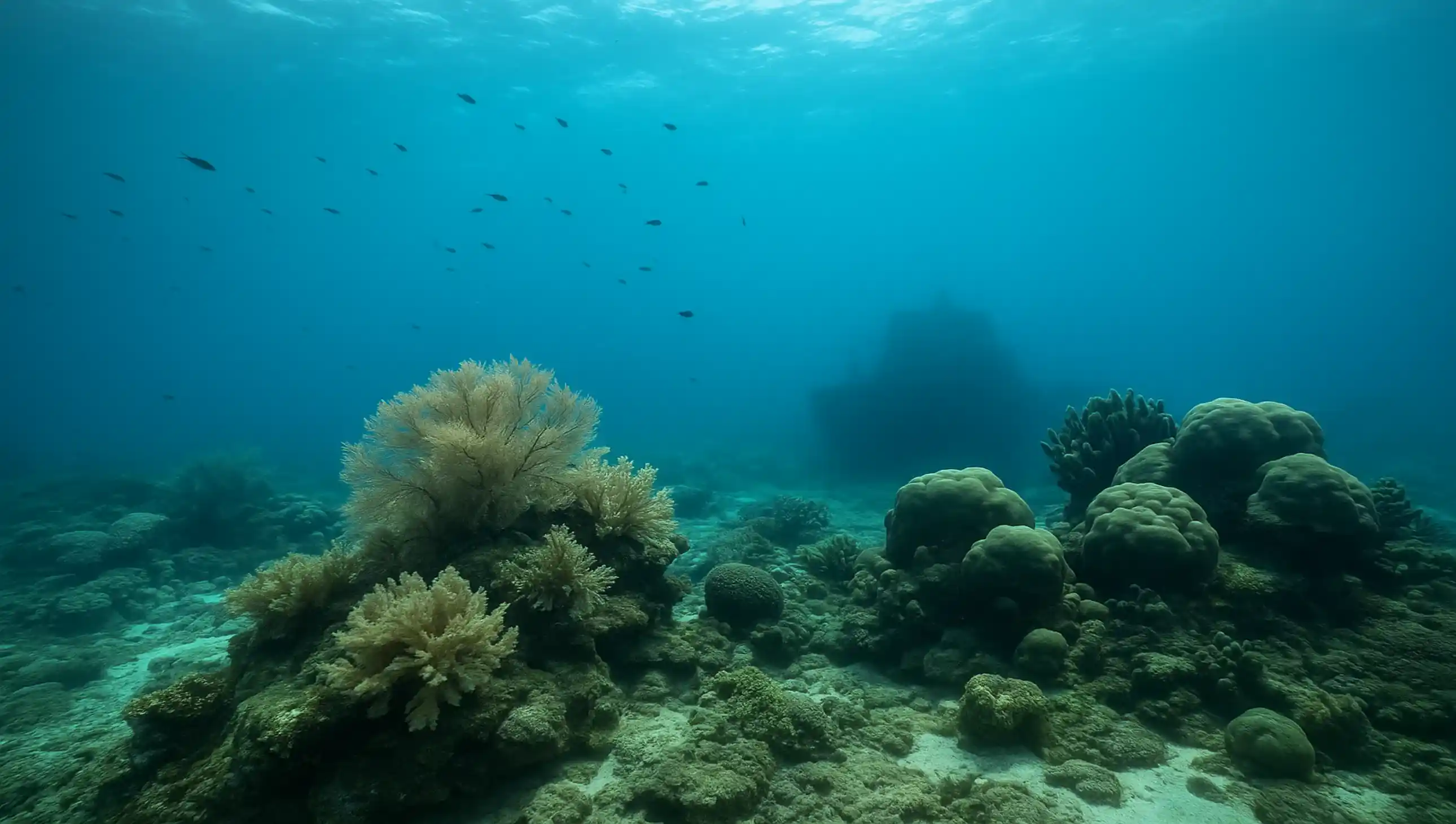 Unterwasser-Korallenlandschaft in Koh Chang mit tropischen Fischen