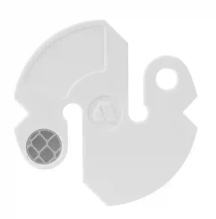 White personal cookie line marker for wreck and cave diving — clipped on the guideline with diver initials for team identification before penetration